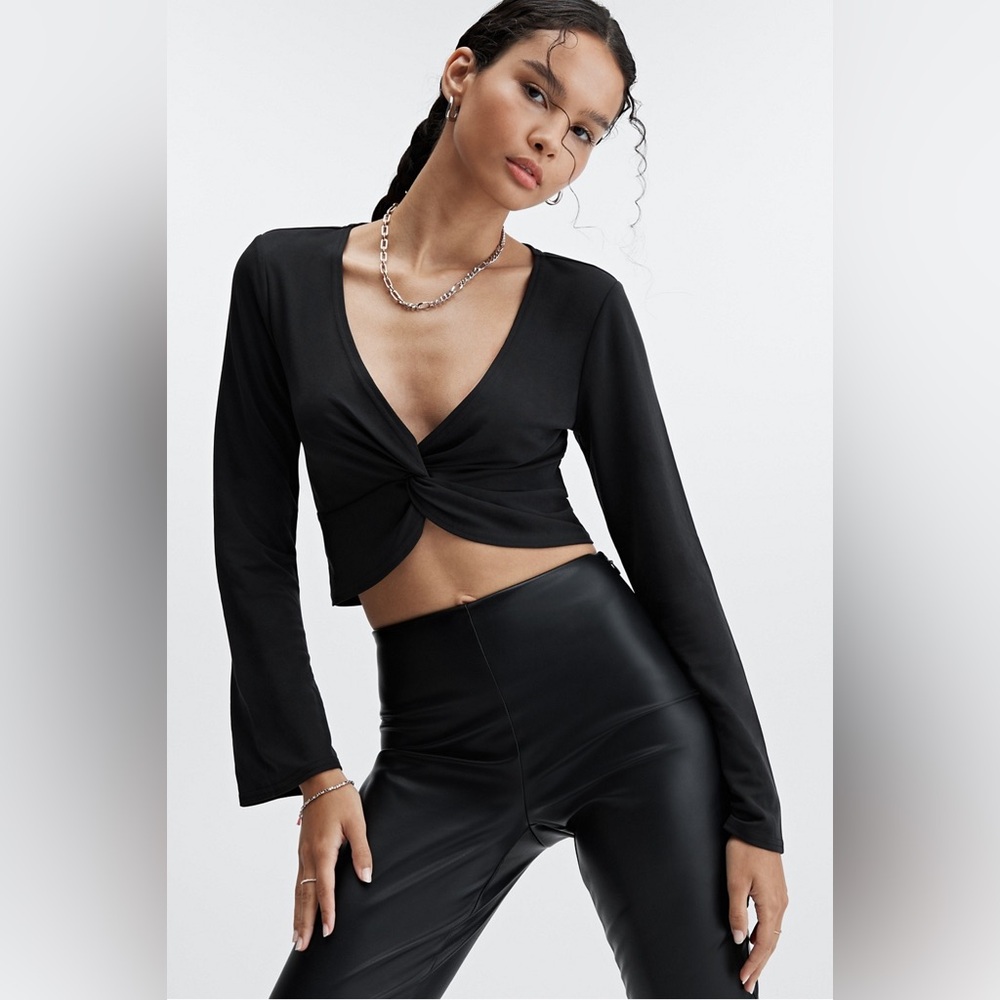 Fabletics Sleek Knit Twist Front Long Sleeve Top